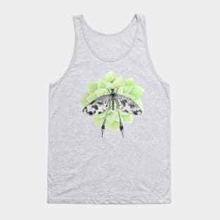 Dragonfly with tender green flower Tank Top